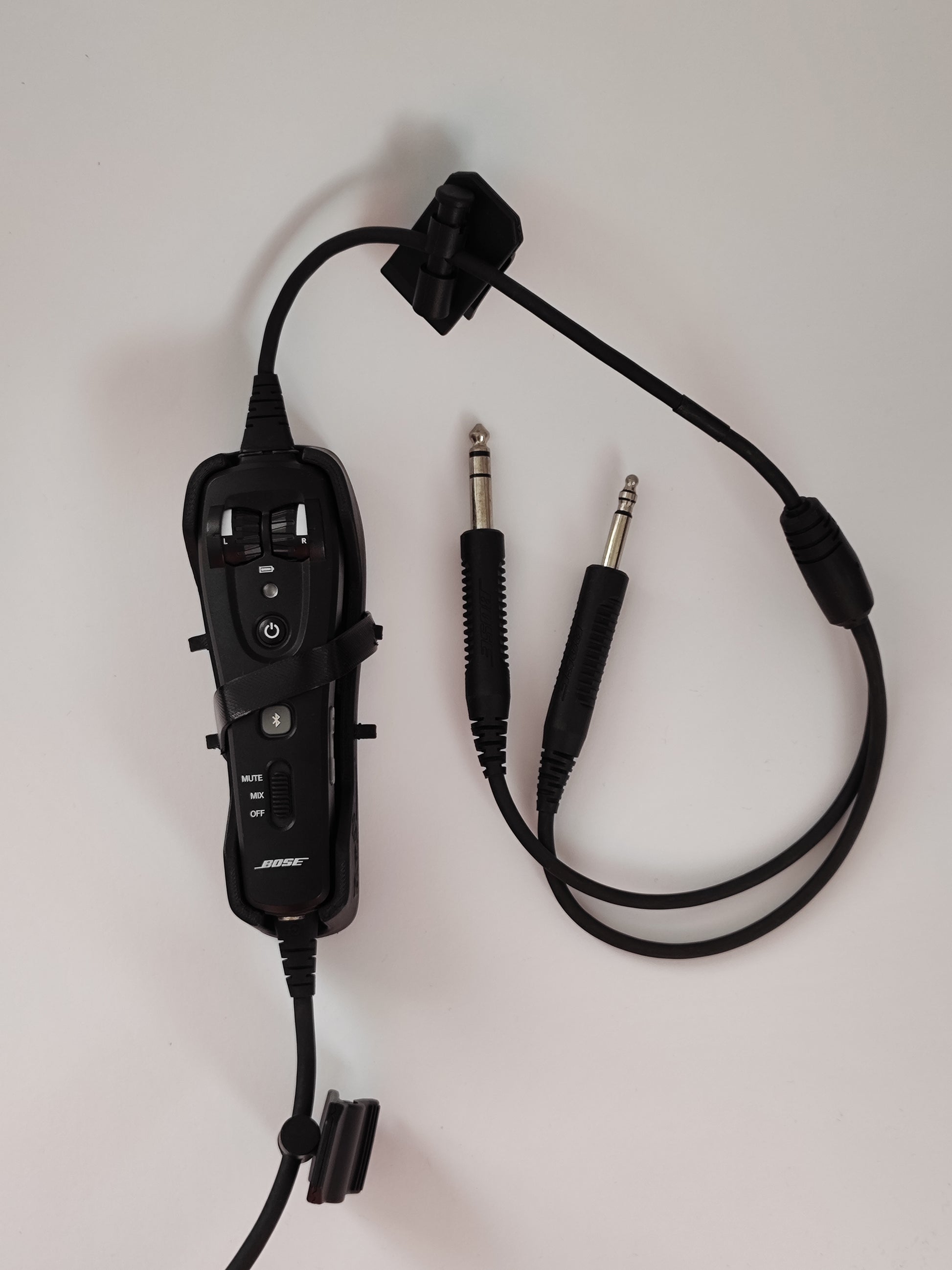 Bose A20 controller mounted in AeroRoy's 3D-printed holder with TPU strap