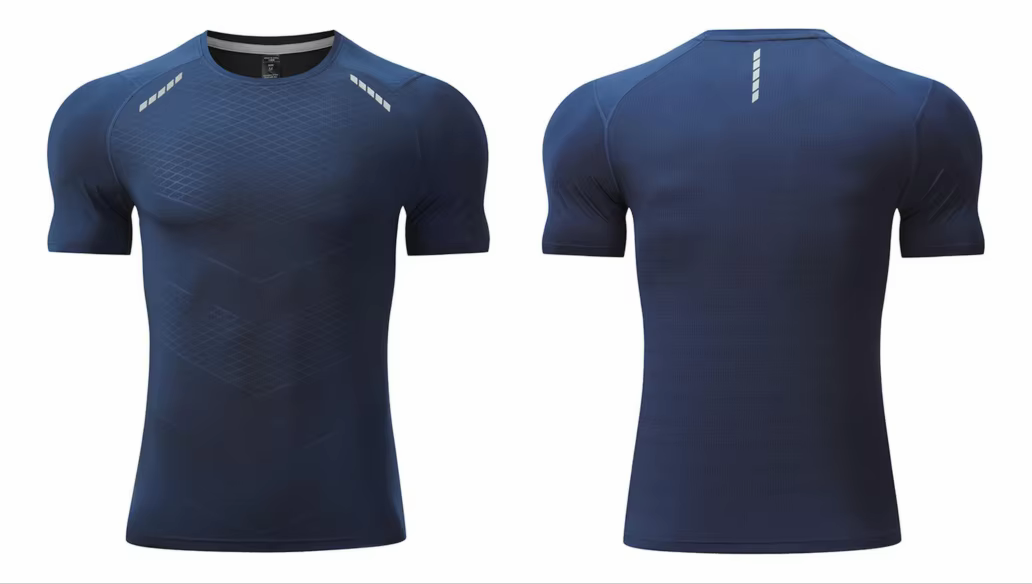 Plain short-sleeve sport shirt – front view