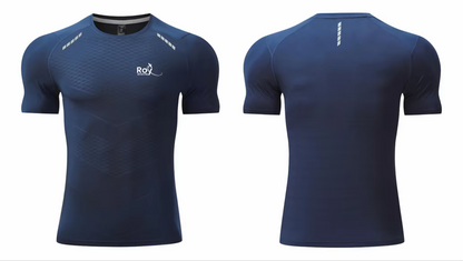 Short-sleeve sport shirt with AeroRoy logo – front view